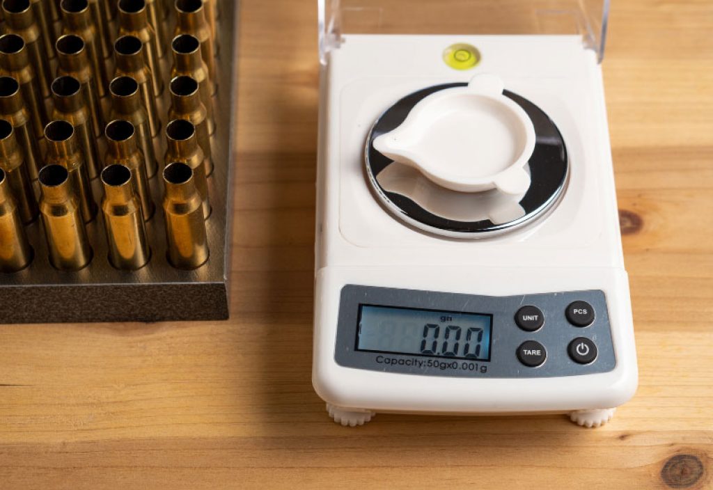 weighing bullets with a milligram scale
