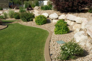 Yard Landscape with Pea Gravel