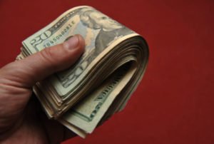 Bundle of 20 dollar bills