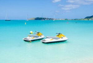 Two Jet Skis on the sea